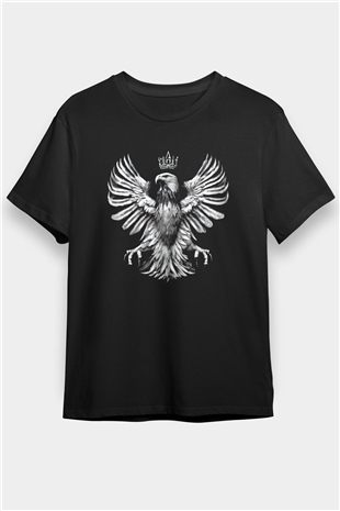 Kartal Siyah Unisex Tişört T-Shirt - TişörtFabrikası