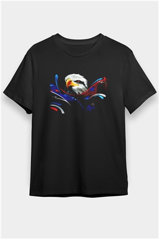 Kartal Siyah Unisex Tişört T-Shirt - TişörtFabrikası