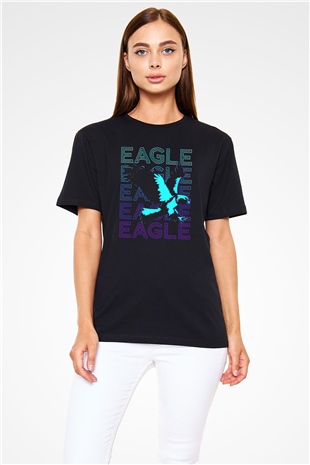Kartal Siyah Unisex Tişört T-Shirt - TişörtFabrikası