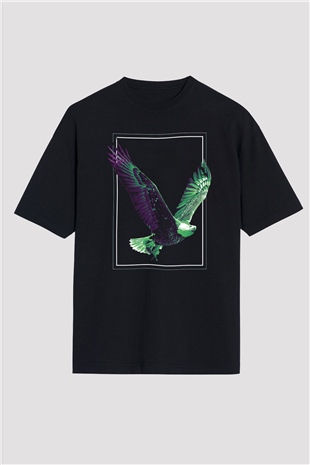 Kartal Siyah Oversize Tişört Oversize T-shirt - TişörtFabrikası