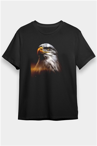 Kartal Siyah Unisex Tişört T-Shirt - TişörtFabrikası