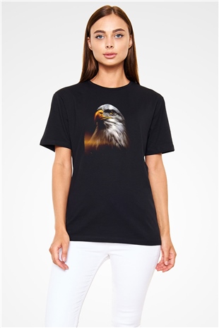 Kartal Siyah Unisex Tişört T-Shirt - TişörtFabrikası