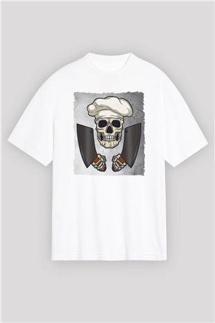 Kasap Beyaz Oversize Tişört Oversize T-shirt - TişörtFabrikası