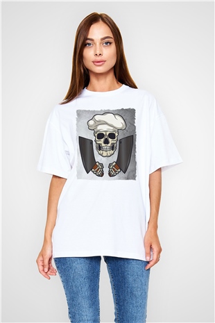 Kasap Beyaz Oversize Tişört Oversize T-shirt - TişörtFabrikası