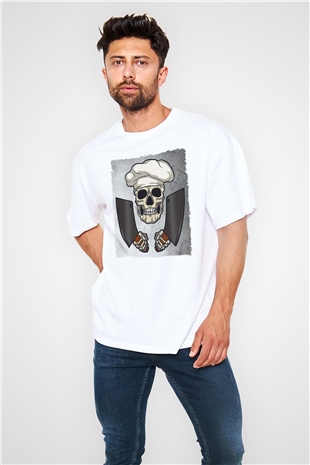 Kasap Beyaz Oversize Tişört Oversize T-shirt - TişörtFabrikası