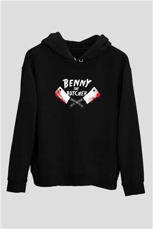 Kasap Siyah Unisex Kapüşonlu Sweatshirt