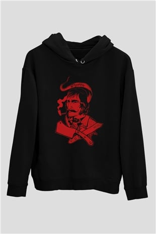 Kasap Siyah Unisex Kapüşonlu Sweatshirt