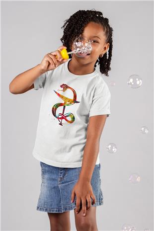 Kasede Hygieia Baskılı Unisex Beyaz Çocuk Tişörtü - Tshirt