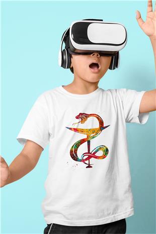Kasede Hygieia Baskılı Unisex Beyaz Çocuk Tişörtü - Tshirt