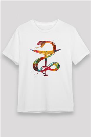 Kasede Hygieia Baskılı Unisex Beyaz Tişört - Tshirt