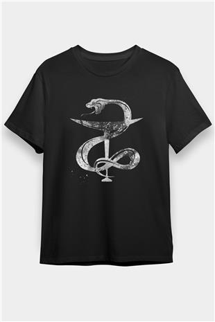 Kasede Hygieia Baskılı Unisex Siyah Tişört - Tshirt