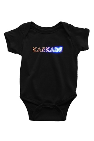 Kaskade Baskılı Siyah Bebek Body - Zıbın