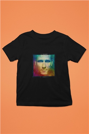 Kaskade Baskılı Unisex Siyah Çocuk Tişört