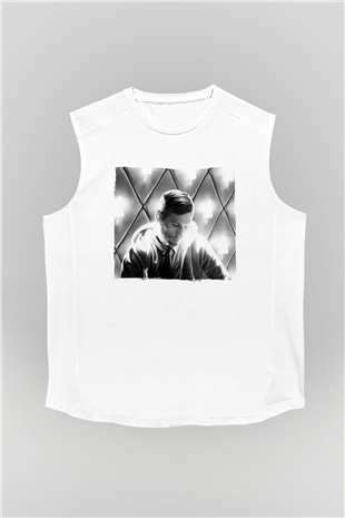 Kaskade Beyaz Unisex Kolsuz Tişört