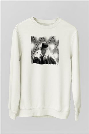 Kaskade Beyaz Unisex Sweatshirt