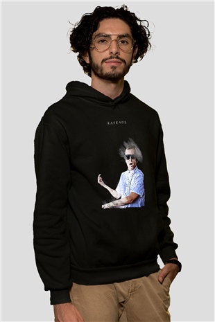 Kaskade Siyah Unisex Kapüşonlu Sweatshirt