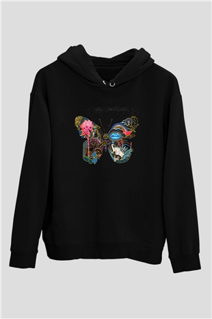 Kaskade Siyah Unisex Kapüşonlu Sweatshirt