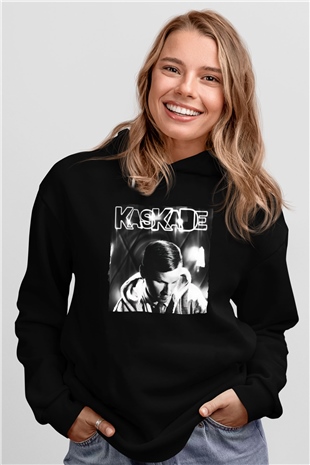 Kaskade Siyah Unisex Kapüşonlu Sweatshirt