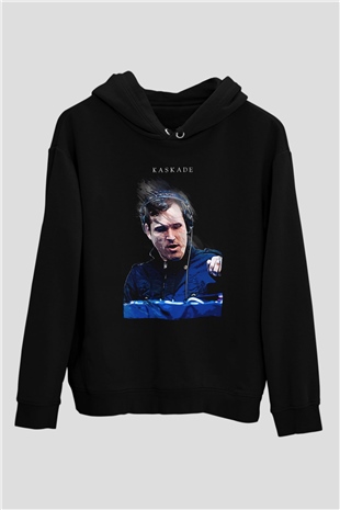 Kaskade Siyah Unisex Kapüşonlu Sweatshirt