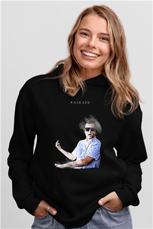 Kaskade Siyah Unisex Kapüşonlu Sweatshirt