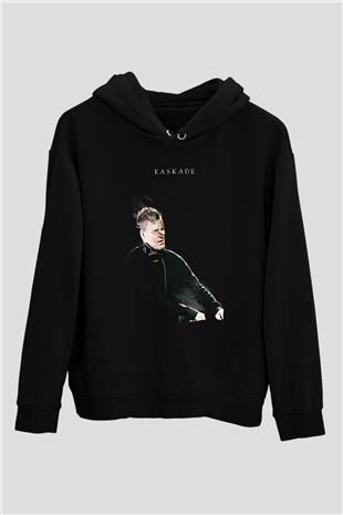 Kaskade Siyah Unisex Kapüşonlu Sweatshirt