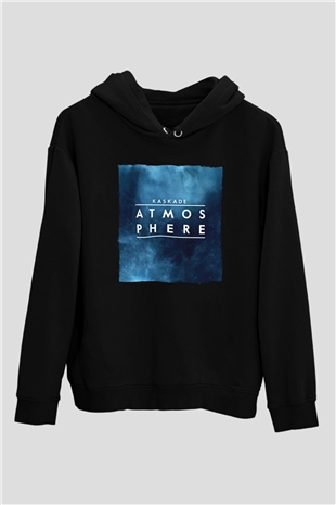 Kaskade Siyah Unisex Kapüşonlu Sweatshirt