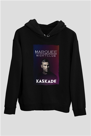 Kaskade Siyah Unisex Kapüşonlu Sweatshirt