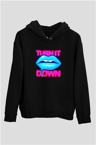 Kaskade Siyah Unisex Kapüşonlu Sweatshirt