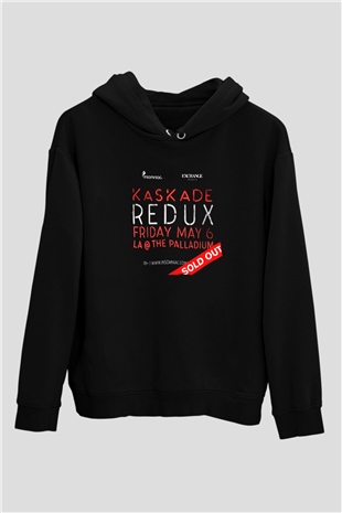 Kaskade Siyah Unisex Kapüşonlu Sweatshirt