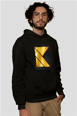 Kaskade Siyah Unisex Kapüşonlu Sweatshirt