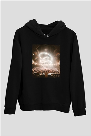 Kaskade Siyah Unisex Kapüşonlu Sweatshirt