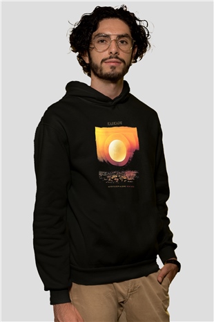 Kaskade Siyah Unisex Kapüşonlu Sweatshirt