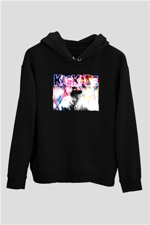 Kaskade Siyah Unisex Kapüşonlu Sweatshirt