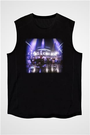 Kaskade Siyah Unisex Kolsuz Tişört