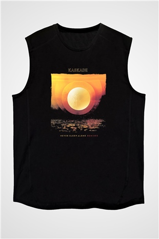 Kaskade Siyah Unisex Kolsuz Tişört