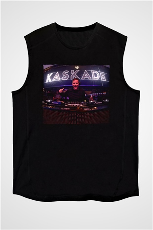 Kaskade Siyah Unisex Kolsuz Tişört