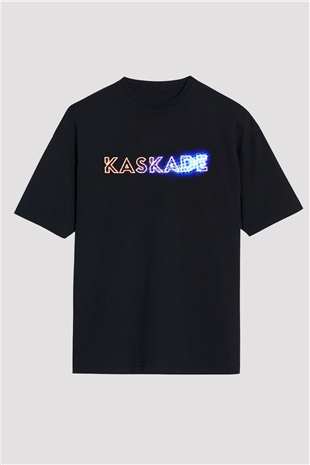 Kaskade Siyah Unisex Oversize Tişört T-Shirt