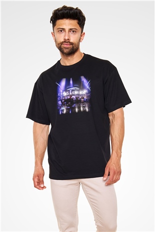 Kaskade Siyah Unisex Oversize Tişört T-Shirt