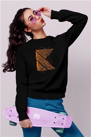 Kaskade Siyah Unisex Sweatshirt