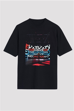 Kaskade Siyah Oversize Tişört Oversize T-shirt - TişörtFabrikası