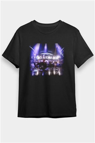 Kaskade Siyah Unisex Tişört T-Shirt - TişörtFabrikası
