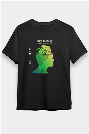 Kaskade Siyah Unisex Tişört T-Shirt - TişörtFabrikası