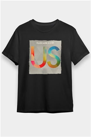 Kaskade Siyah Unisex Tişört T-Shirt - TişörtFabrikası