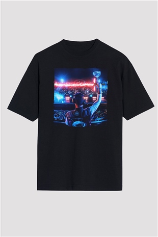 Kaskade Siyah Oversize Tişört Oversize T-shirt - TişörtFabrikası