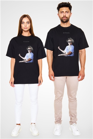 Kaskade Siyah Oversize Tişört Oversize T-shirt - TişörtFabrikası