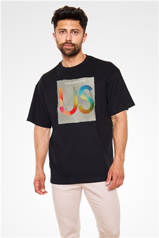 Kaskade Siyah Oversize Tişört Oversize T-shirt - TişörtFabrikası