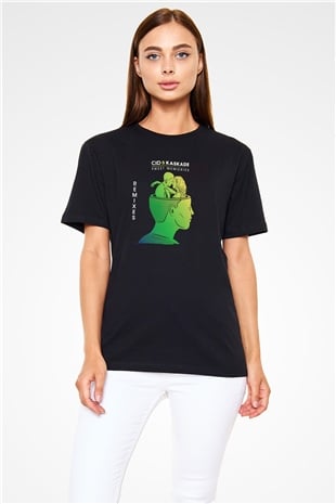 Kaskade Siyah Unisex Tişört T-Shirt - TişörtFabrikası