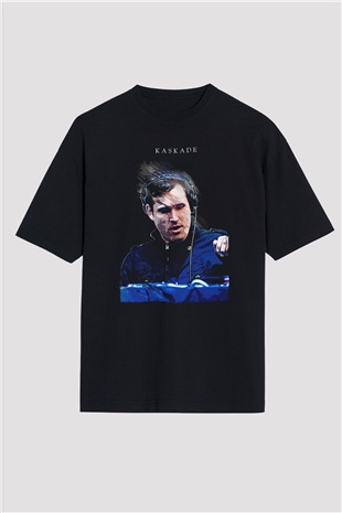 Kaskade Siyah Oversize Tişört Oversize T-shirt - TişörtFabrikası