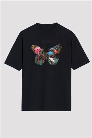 Kaskade Siyah Oversize Tişört Oversize T-shirt - TişörtFabrikası