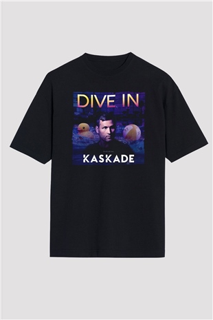 Kaskade Siyah Oversize Tişört Oversize T-shirt - TişörtFabrikası